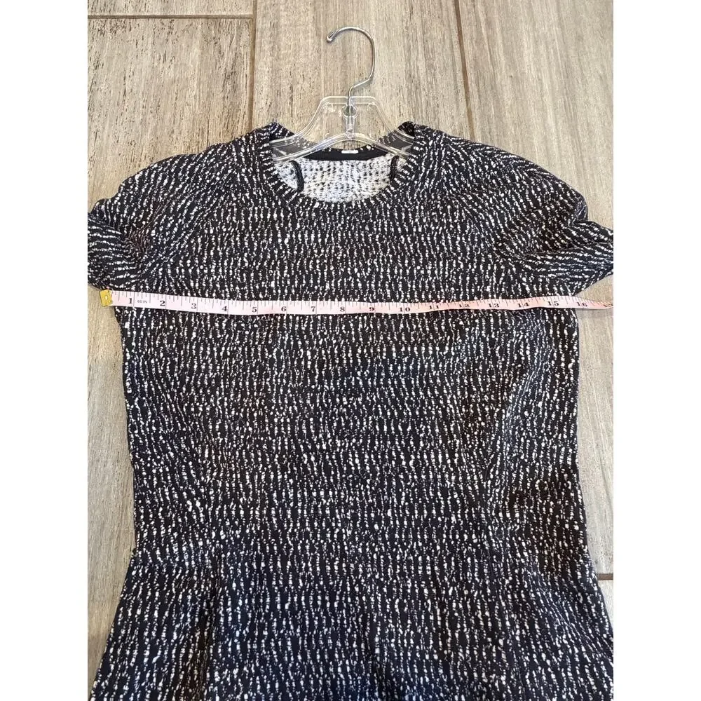 Lululemon Runderful Long Sleeve Knotted Jacquard Black White Women Size XS